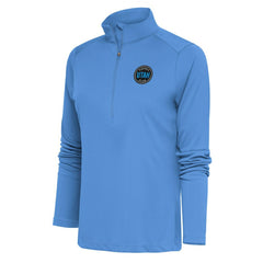Utah Mammoth Antigua Women's Tribute Half-Zip Pullover Top Light Blue