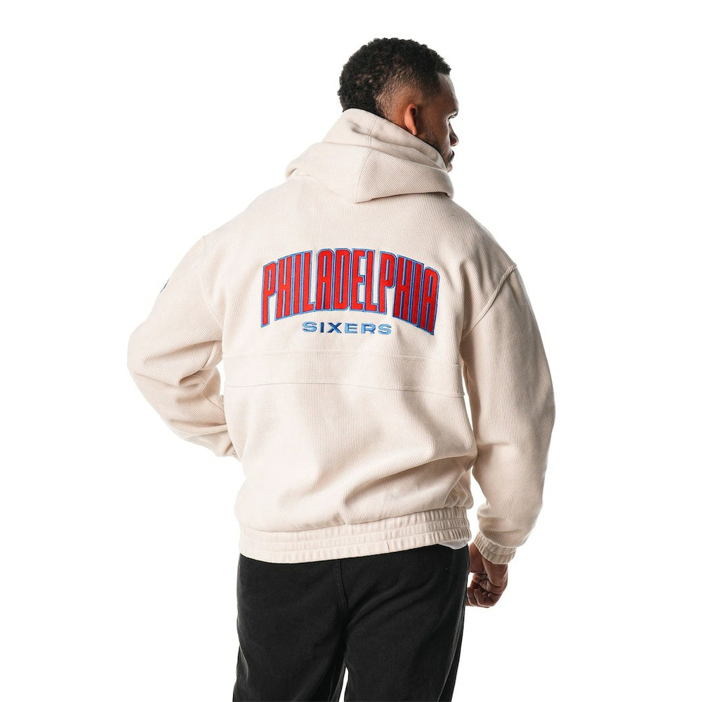 Philadelphia 76ers The Wild Collective Unisex Corduroy Tri-Blend Pullover Hoodie - Cream sale