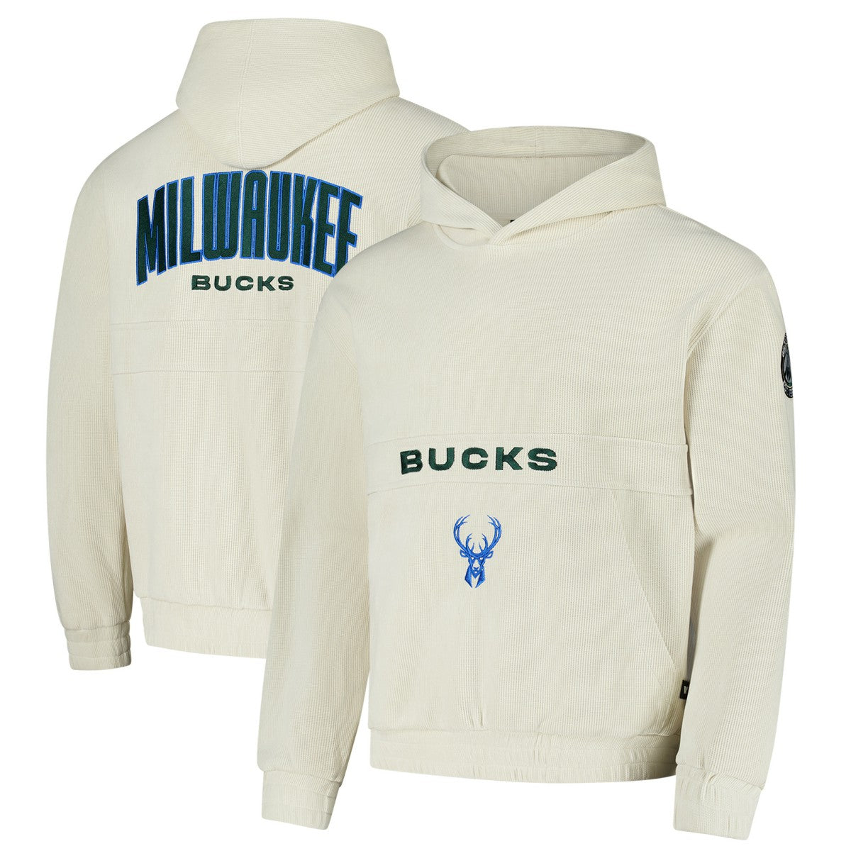 Milwaukee Bucks The Wild Collective Unisex Corduroy Tri-Blend Pullover Hoodie - Cream sale