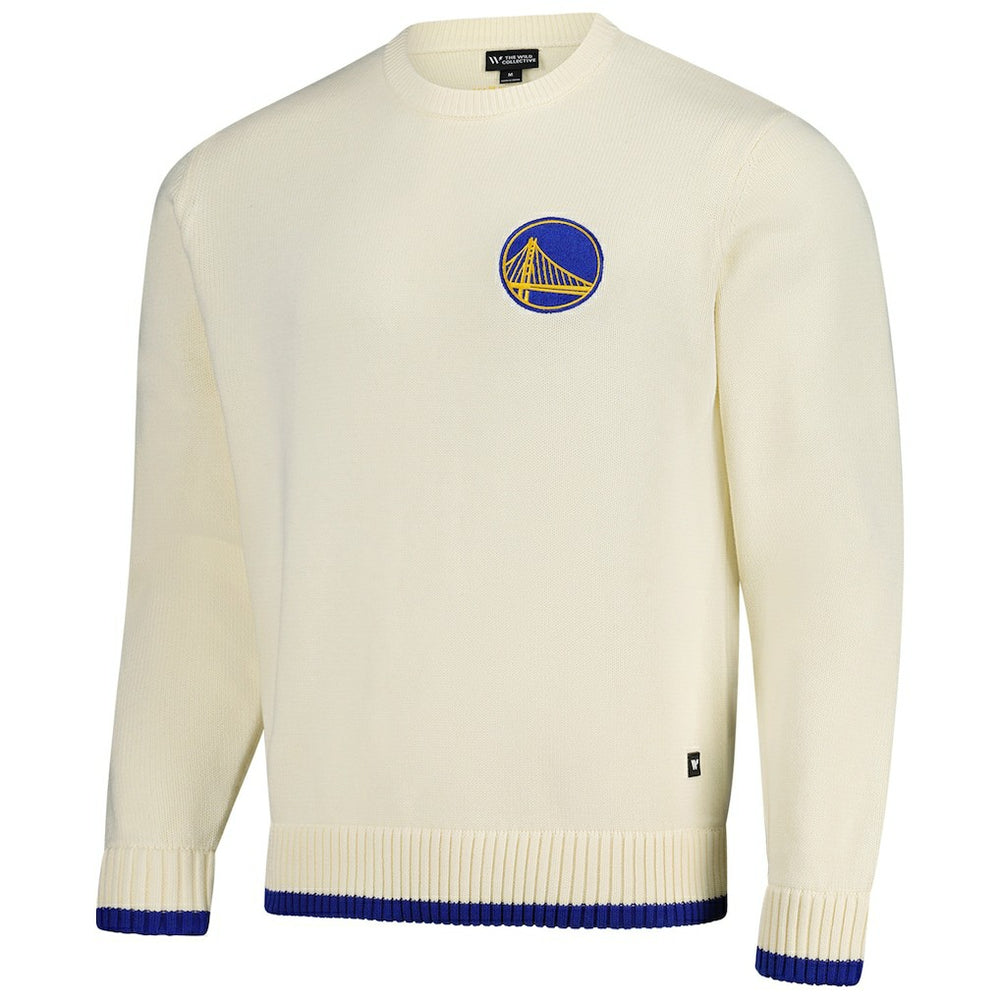 Golden State Warriors The Wild Collective Unisex Jacquard Knit Pullover Sweater sale - Cream for sale
