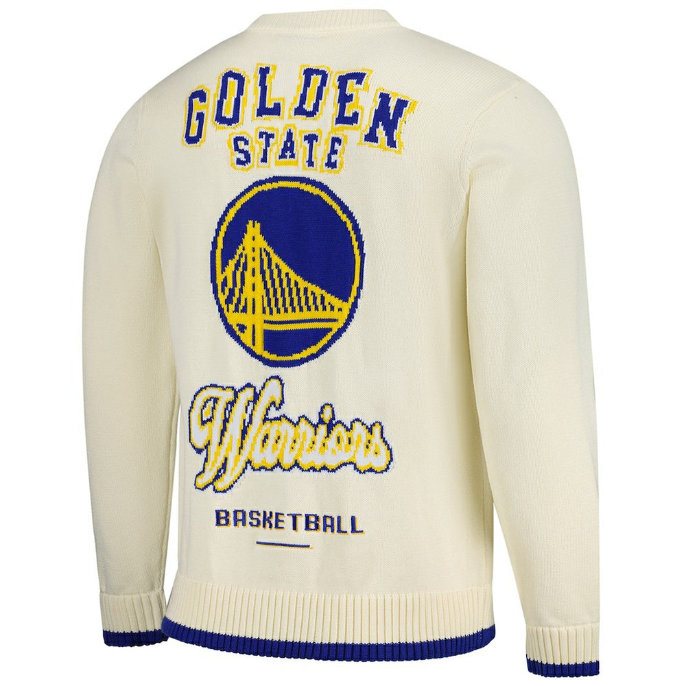 Golden State Warriors The Wild Collective Unisex Jacquard Knit Pullover Sweater sale - Cream for sale