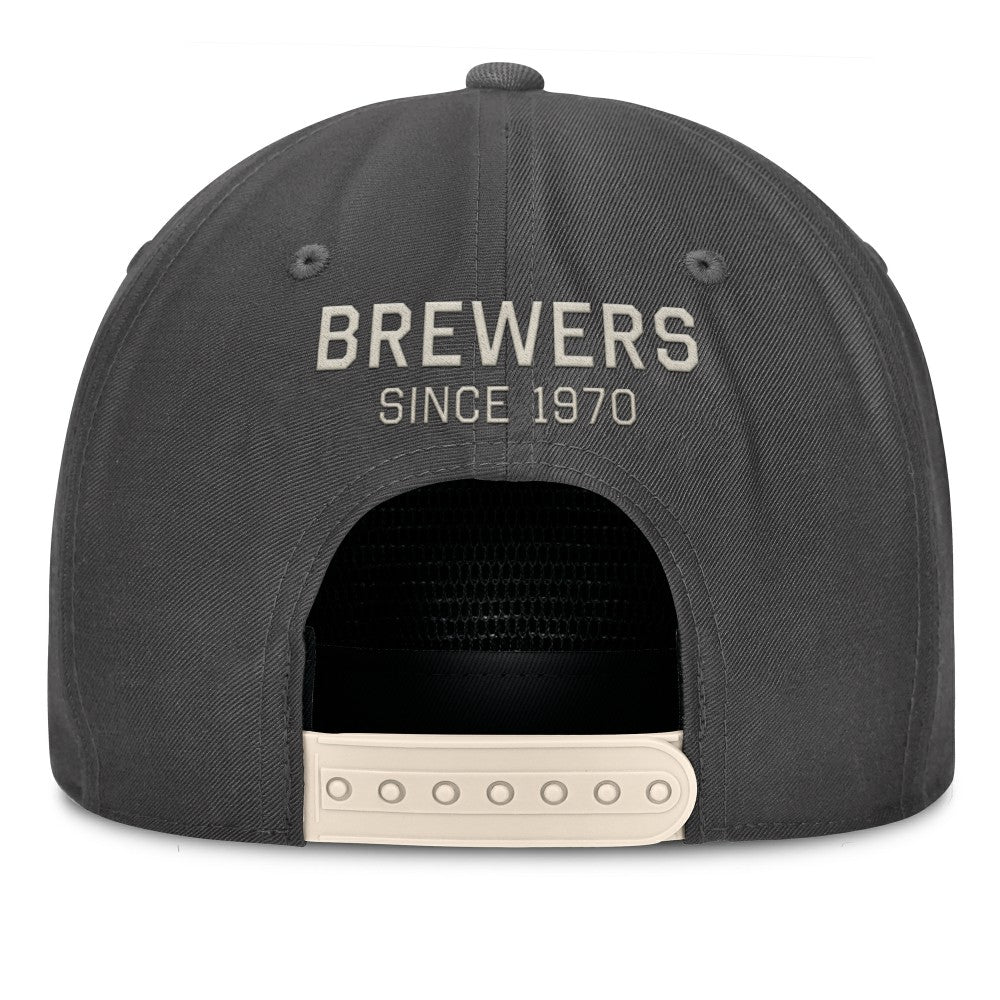 Milwaukee Brewers Closer Adjustable Hat - Charcoal