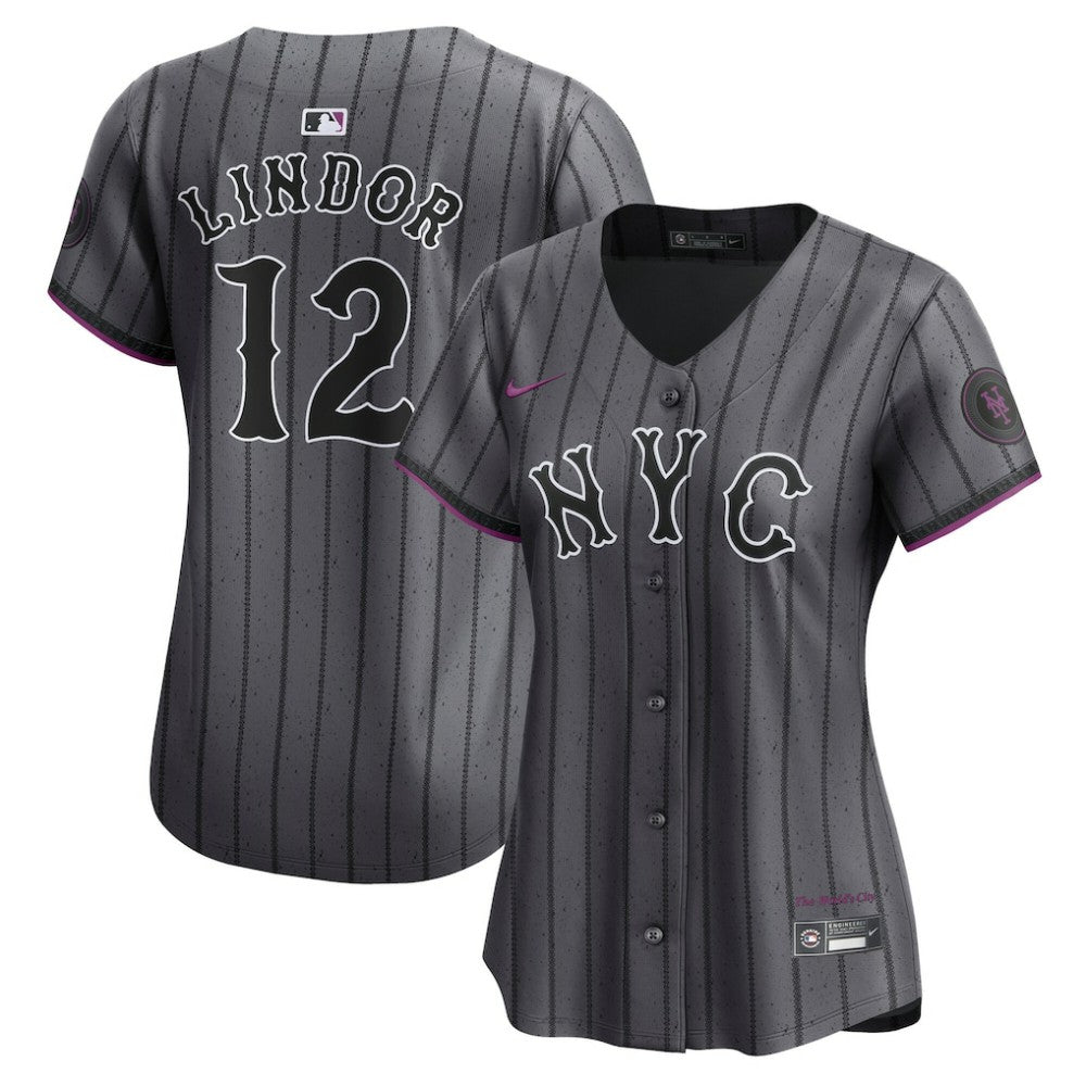 Francisco Lindor New York Mets Women's City Connect Limited Jersey - Gray | Nike