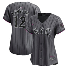 Francisco Lindor New York Mets Women's City Connect Limited Jersey - Gray | Nike