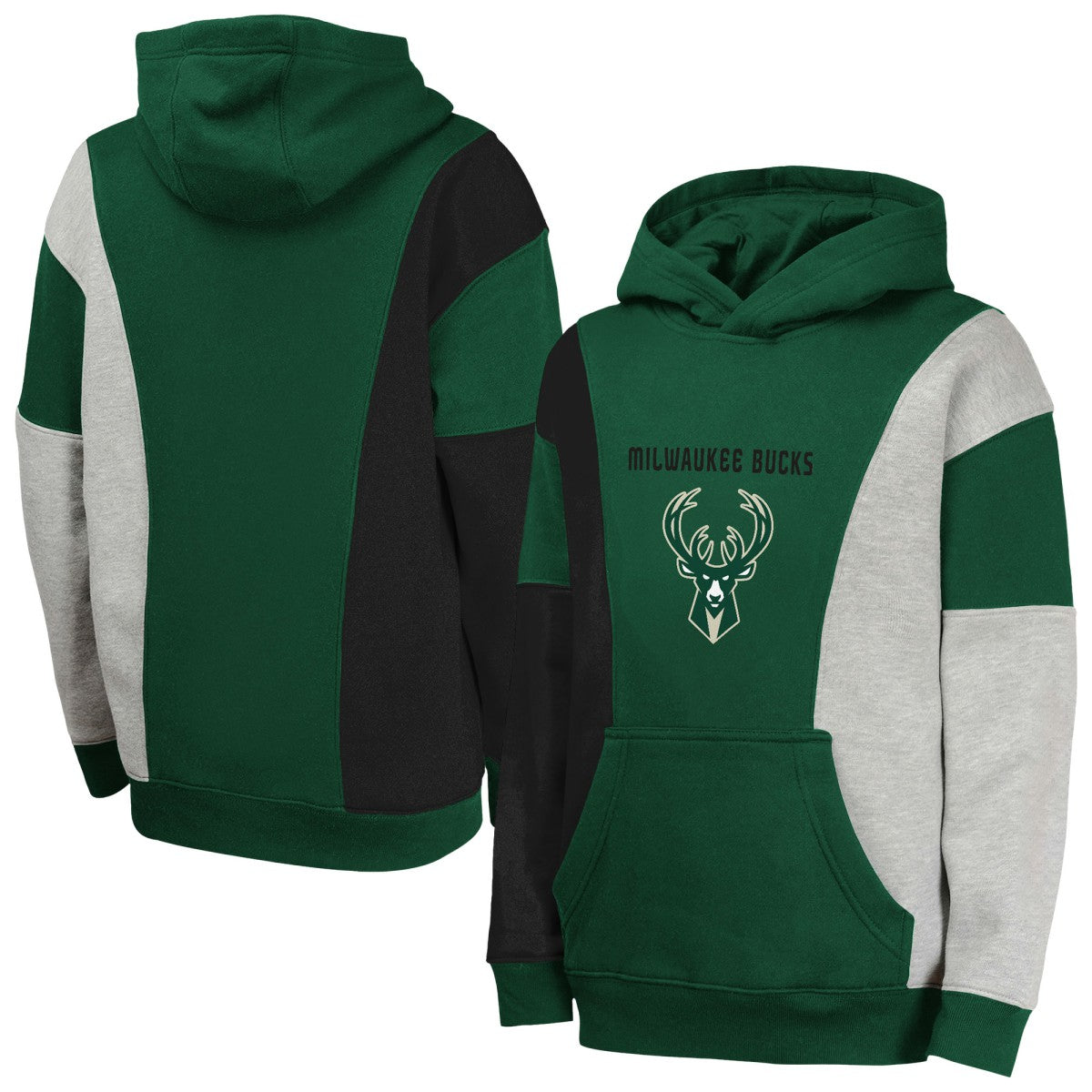 Milwaukee Bucks Youth Ace In the Hole Pullover Hoodie - Hunter Green sale