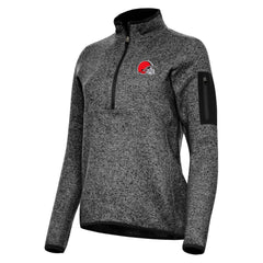 Cleveland Browns Antigua Women's Fortune Half-Zip Jacket - Heather Black sale