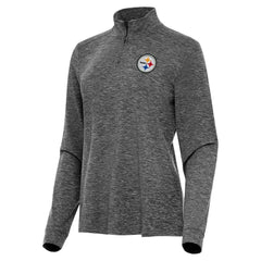 Pittsburgh Steelers Antigua Women's Mentor Quarter-Zip Jacket - Heather Black cheap