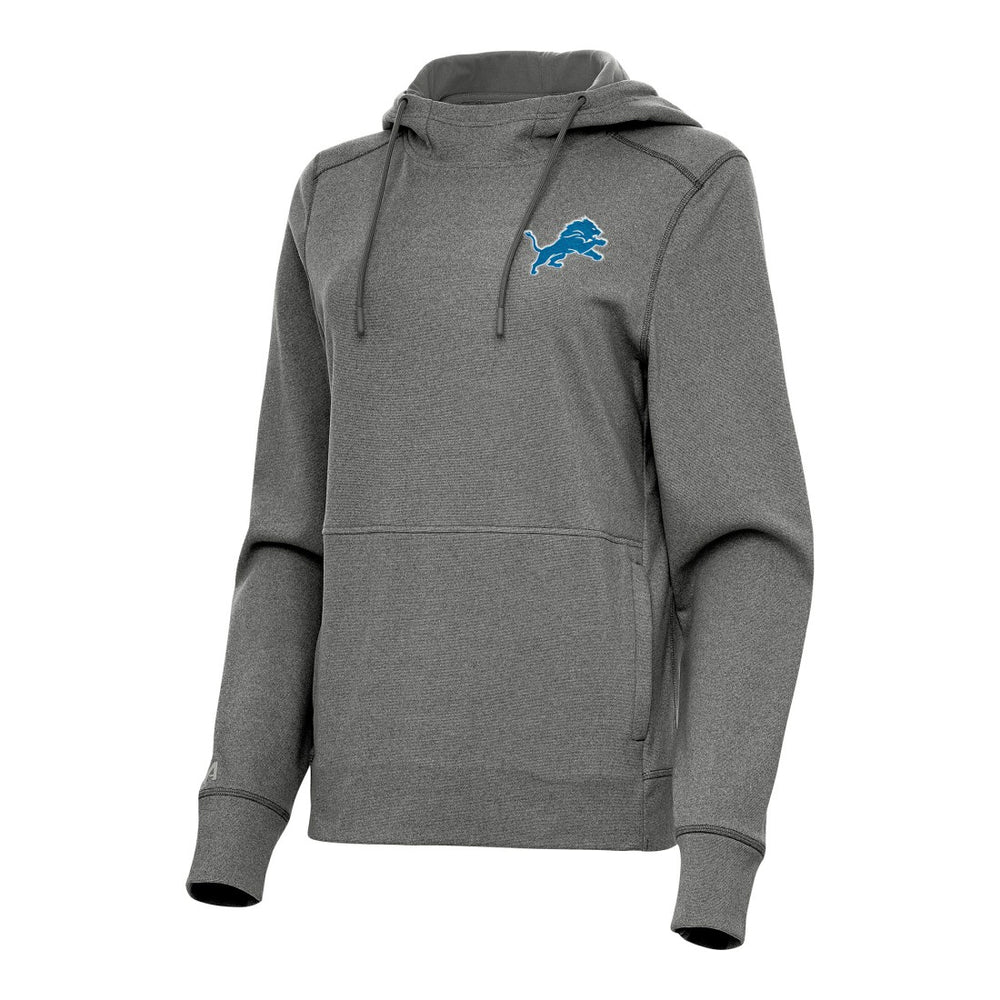 Detroit Lions Antigua Women's Justice Pullover Hoodie - Heather Black outlet