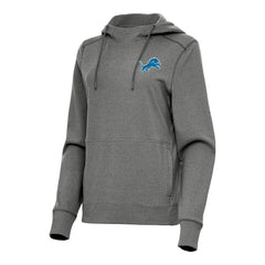 Detroit Lions Antigua Women's Justice Pullover Hoodie - Heather Black outlet