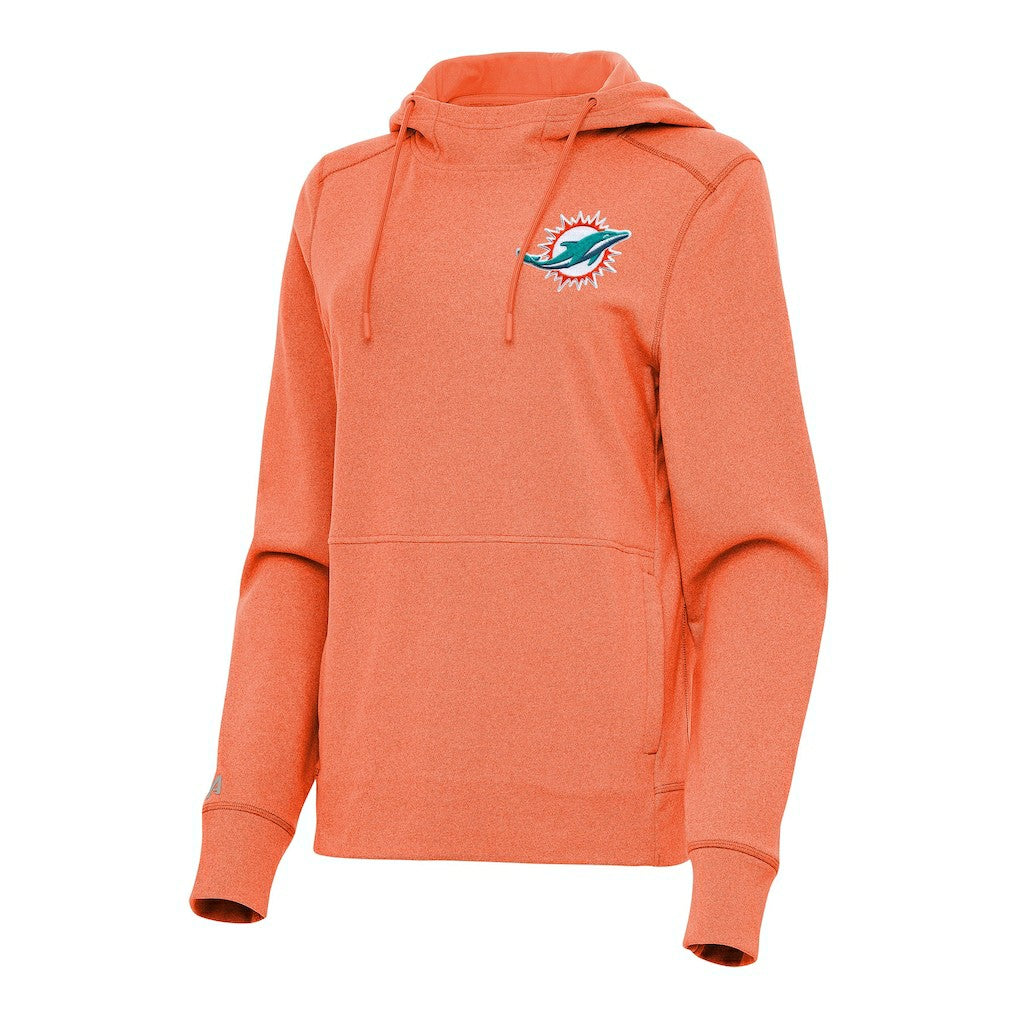 Miami Dolphins Antigua Women's Justice Pullover Hoodie - Heather Orange online