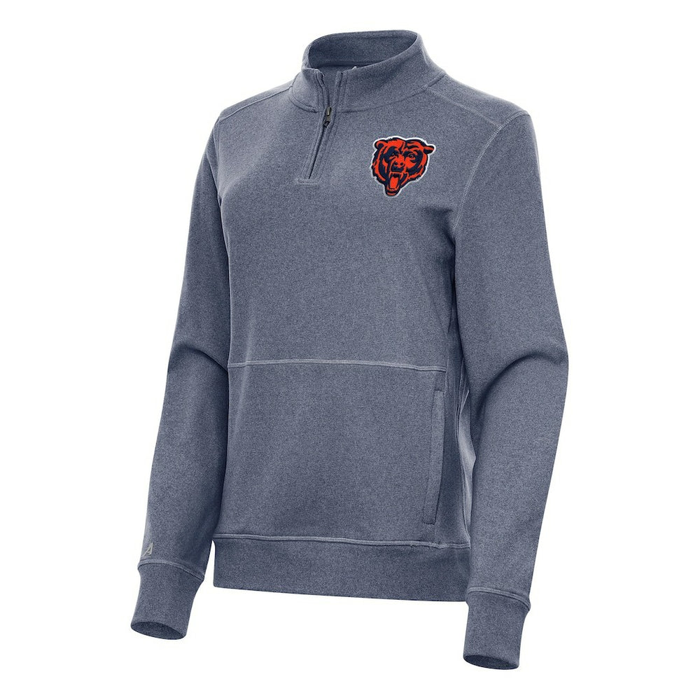 Chicago Bears Antigua Women's Crush Quarter-Zip Jacket - Heather Navy discount