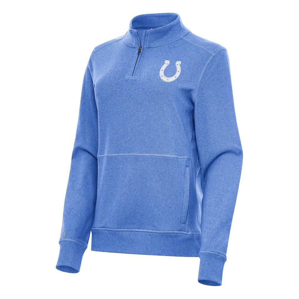 Indianapolis Colts Antigua Women's Crush Quarter-Zip Jacket - Heather Royal on sale