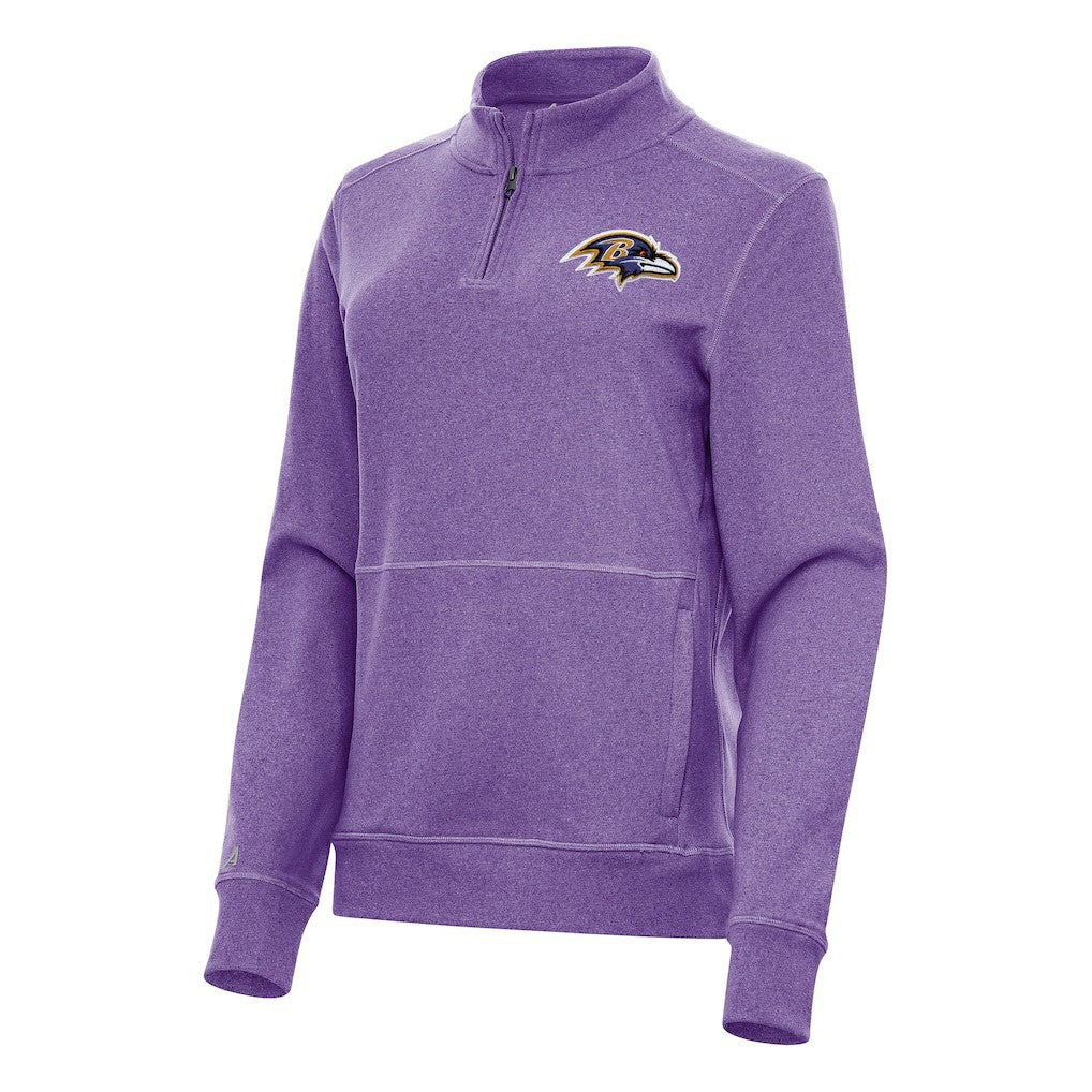 Baltimore Ravens Antigua Women's Crush Quarter-Zip Jacket - Heather Purple for sale