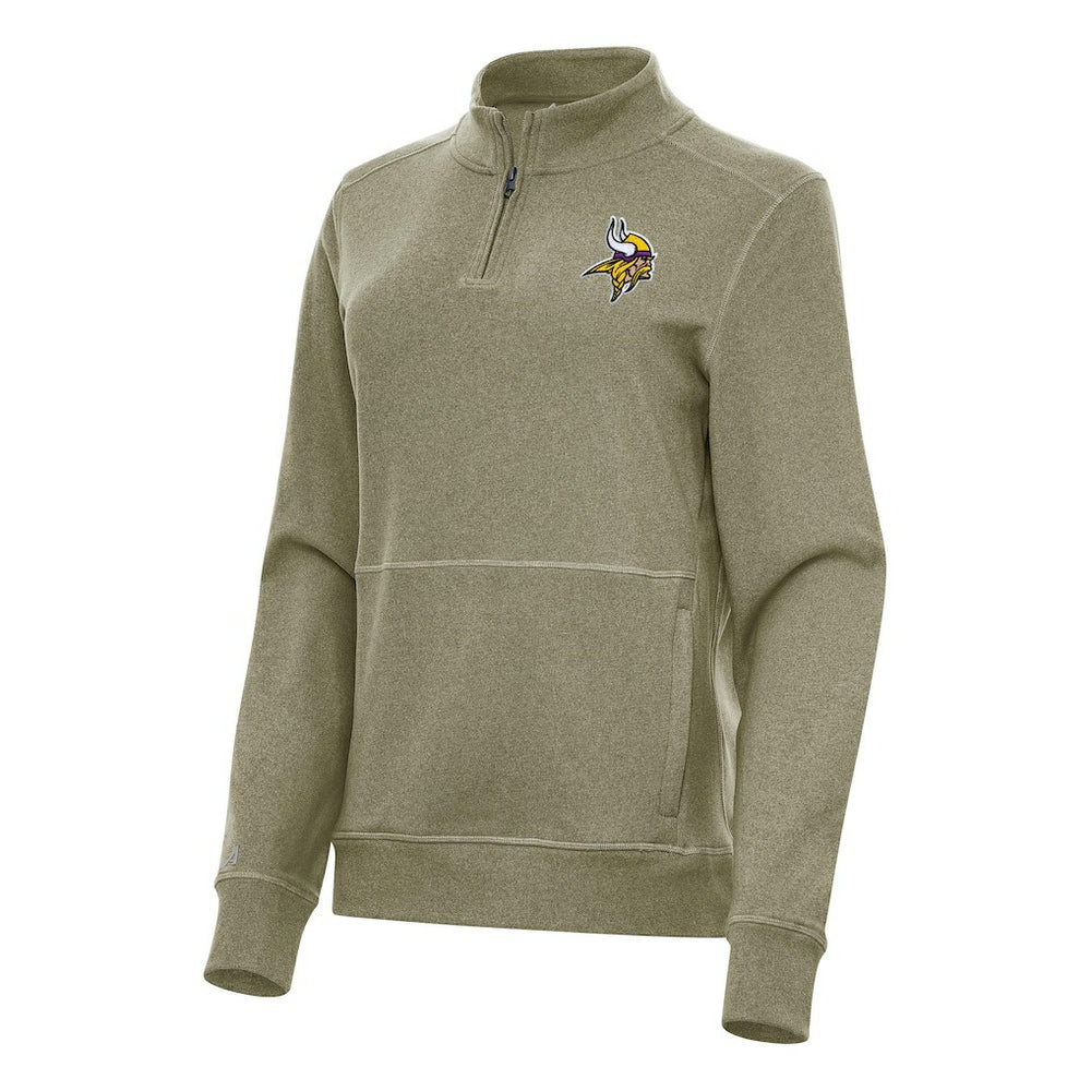 Minnesota Vikings Antigua Women's Crush Quarter-Zip Jacket - Heather Olive online