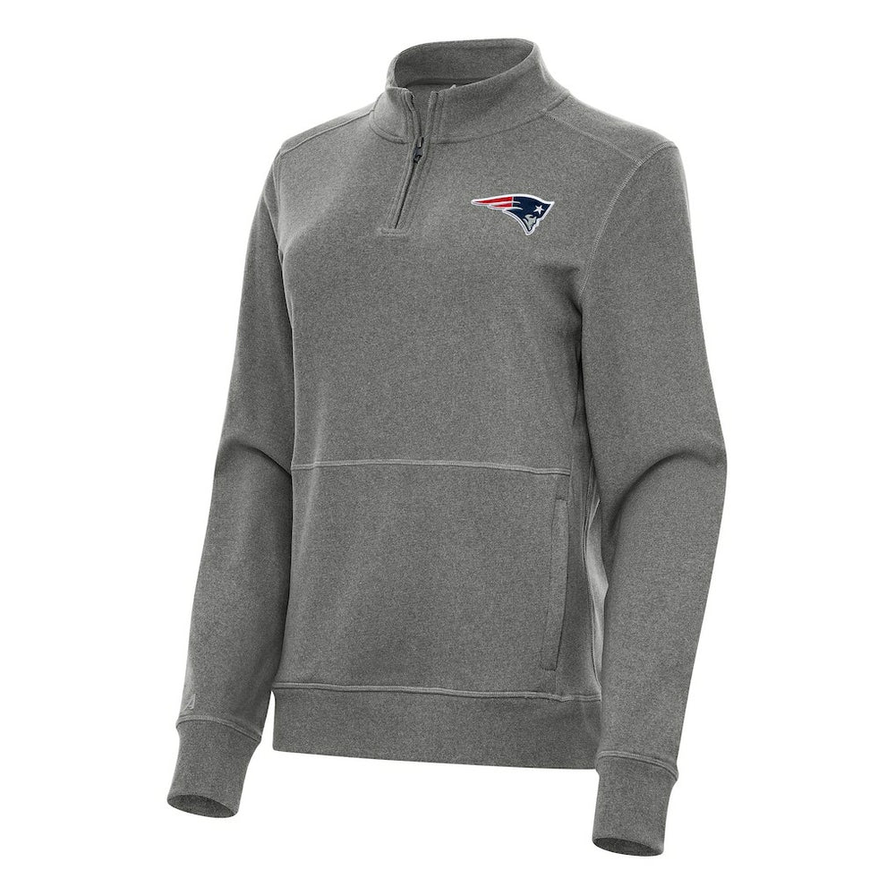 New England Patriots Antigua Women's Crush Quarter-Zip Jacket - Heather Black online