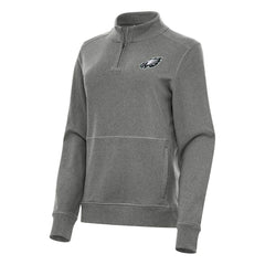Philadelphia Eagles Antigua Women's Crush Quarter-Zip Jacket - Heather Black outlet
