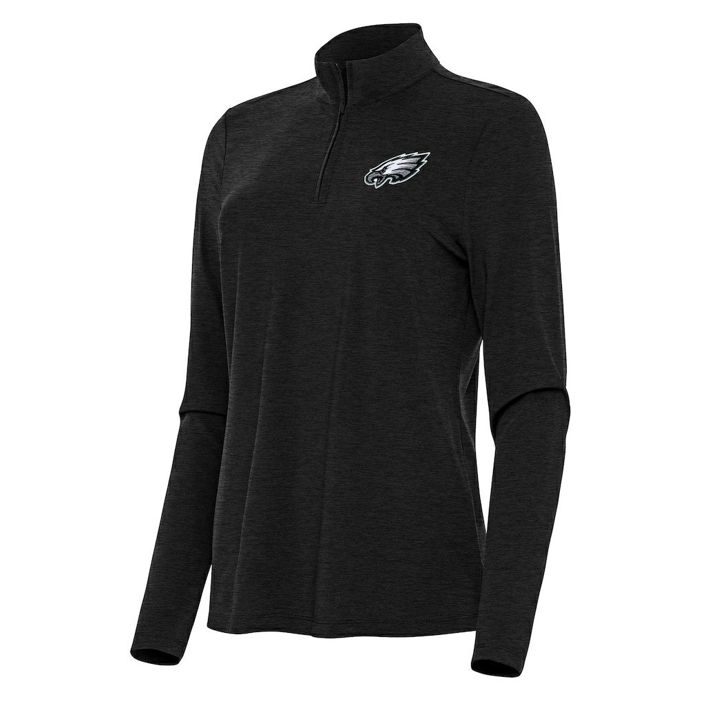 Philadelphia Eagles Antigua Women's Bright Quarter-Zip Sweatshirt - Heather Black sale