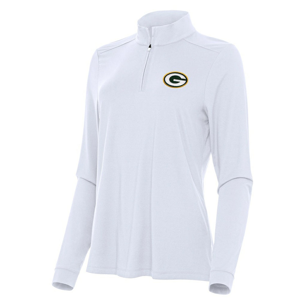 Green Bay Packers Antigua Women's Intent Quarter-Zip Sweatshirt - White sale