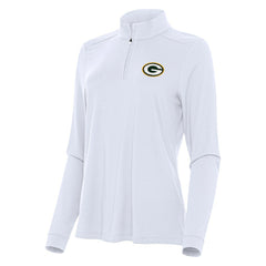 Green Bay Packers Antigua Women's Intent Quarter-Zip Sweatshirt - White sale