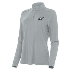 Philadelphia Eagles Antigua Women's Intent Quarter-Zip Sweatshirt - Gray for sale