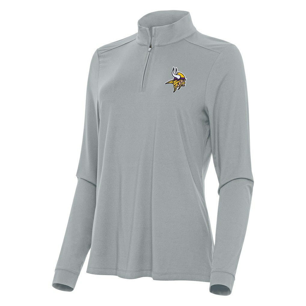 Minnesota Vikings Antigua Women's Intent Quarter-Zip Sweatshirt - Gray outlet
