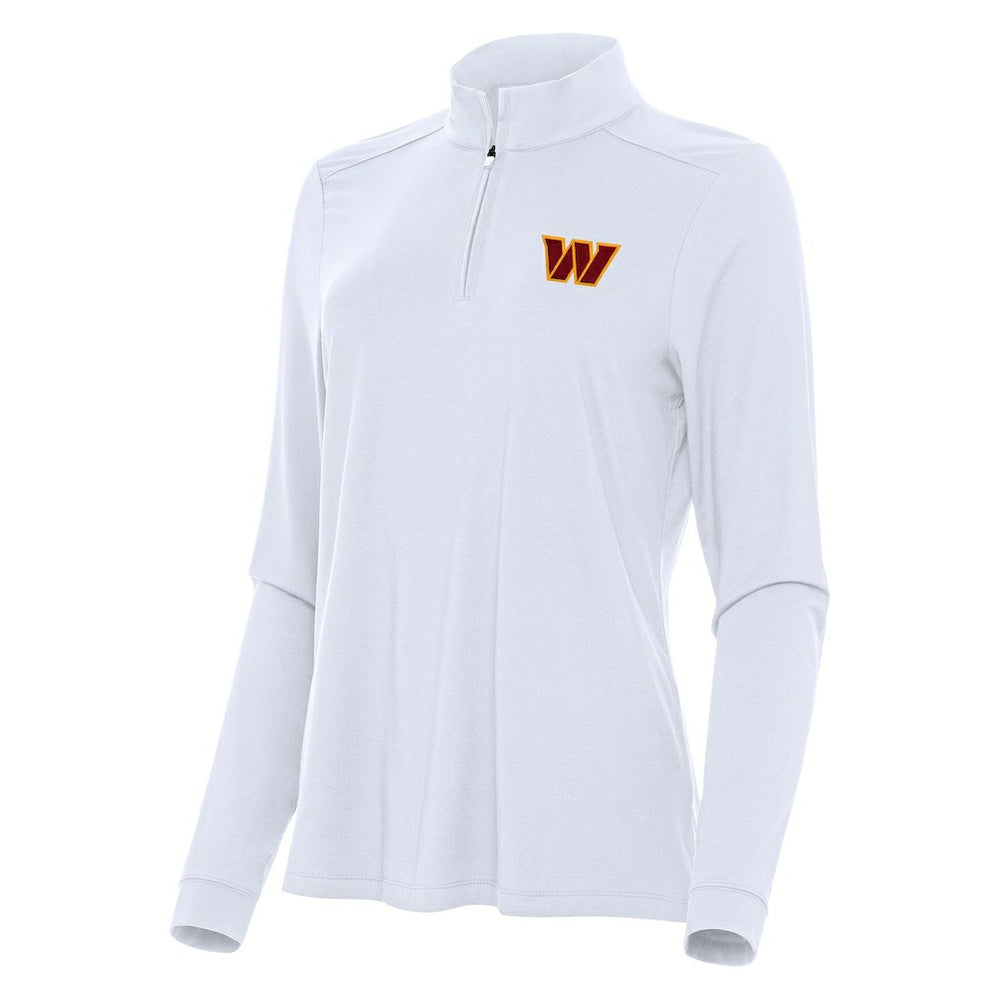 Washington Commanders Antigua Women's Intent Quarter-Zip Sweatshirt - White cheap