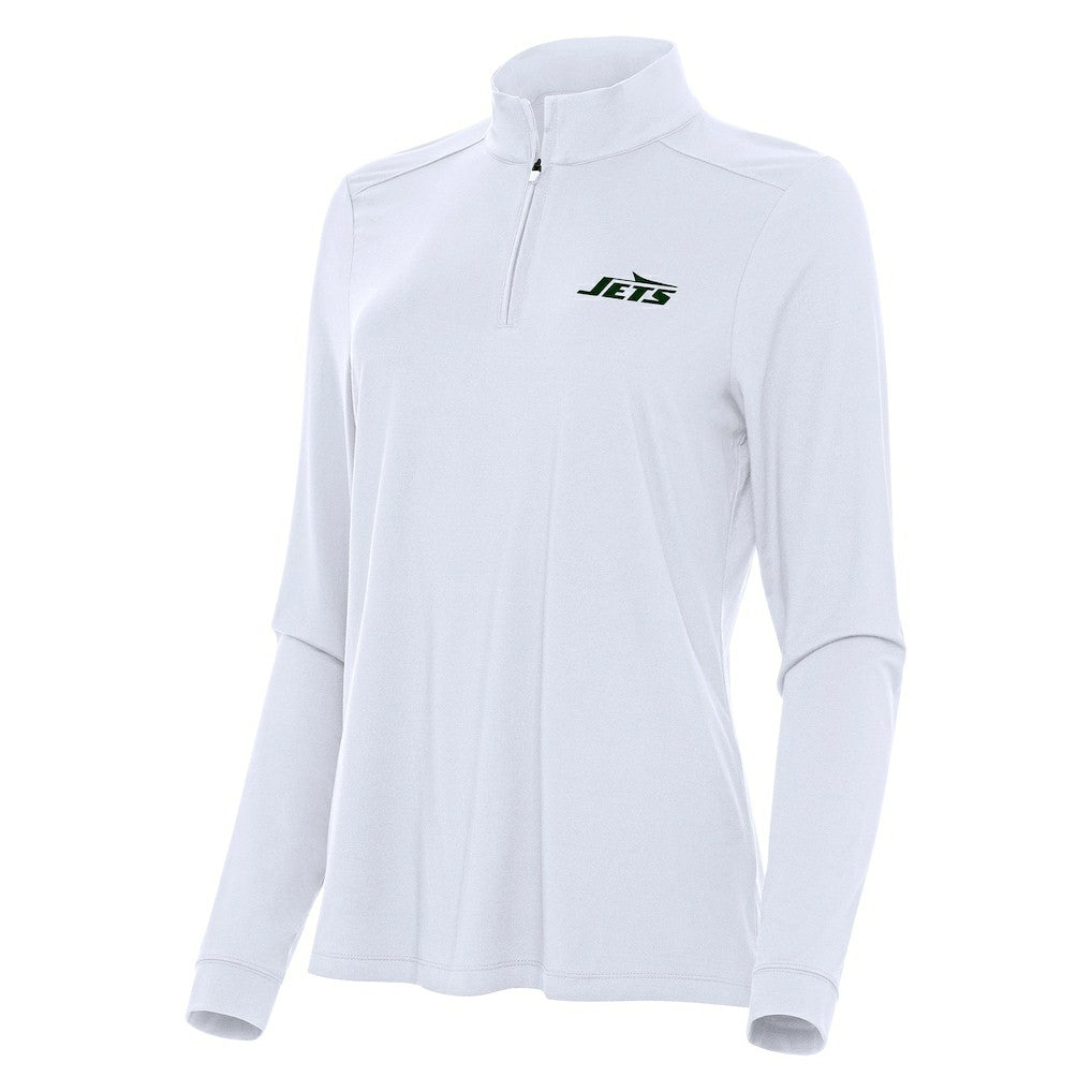 New York Jets Antigua Women's Intent Quarter-Zip Sweatshirt - White discount