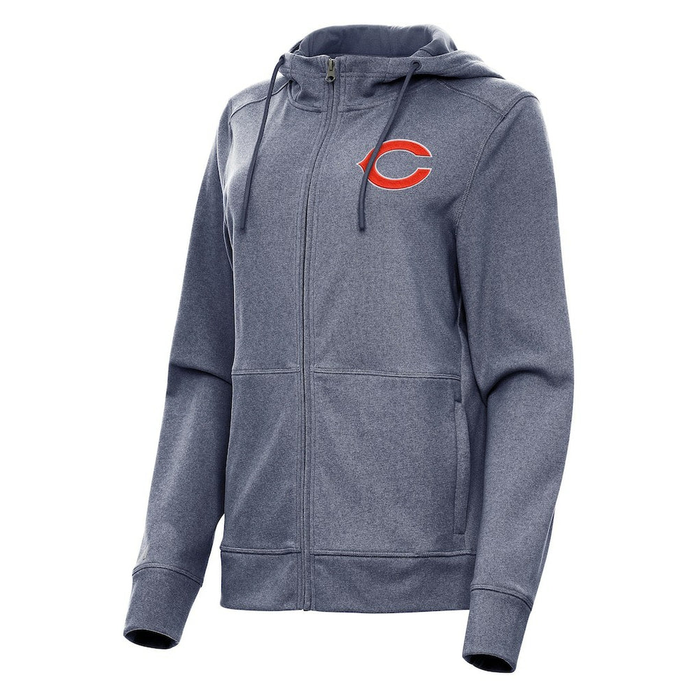 Chicago Bears Antigua Women's Seeker Full-Zip Hoodie Jacket - Heather Navy sale