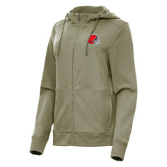 Cleveland Browns Antigua Women's Seeker Full-Zip Hoodie Jacket - Heather Olive discount