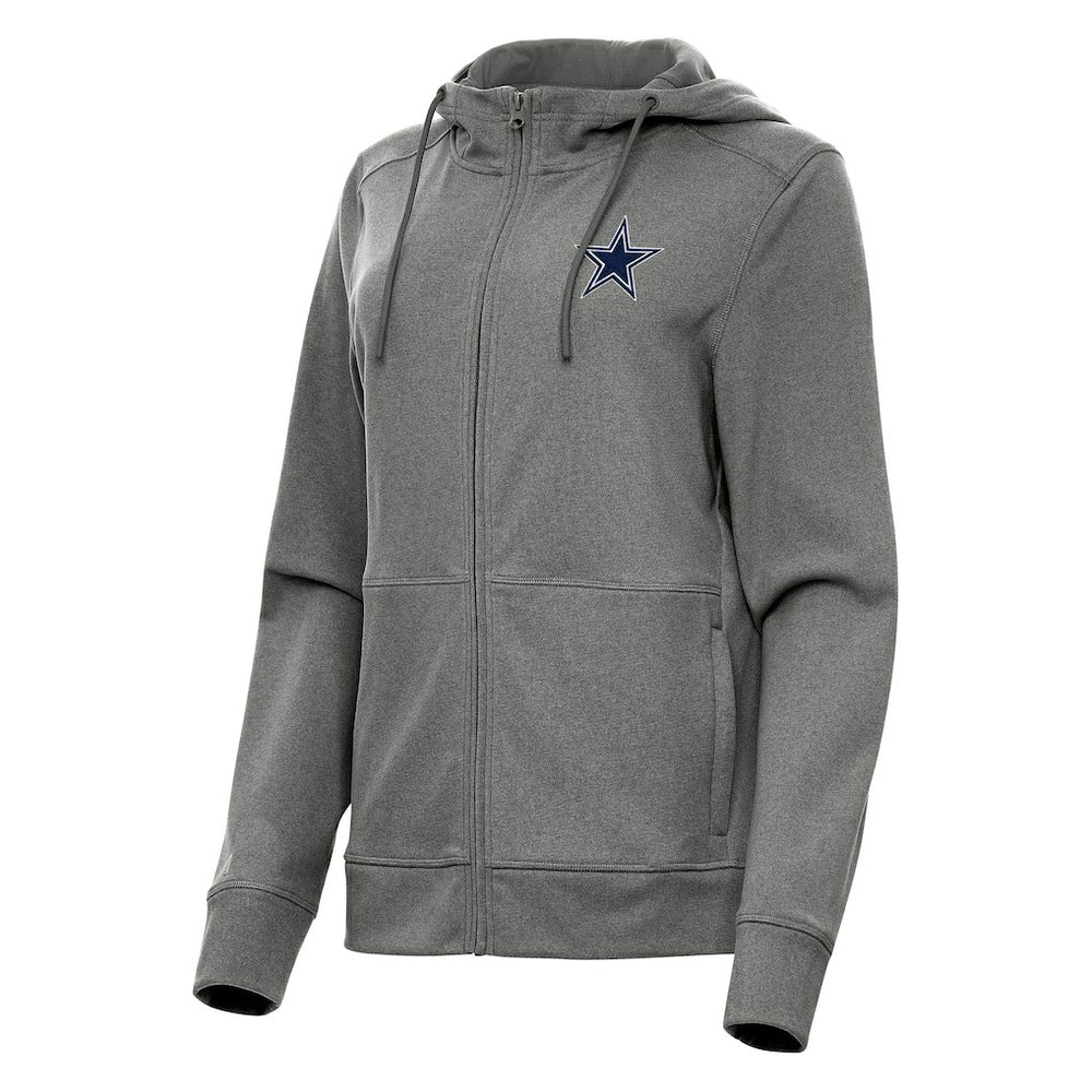 Dallas Cowboys Antigua Women's Seeker Full-Zip Hoodie Jacket - Heather Charcoal discount