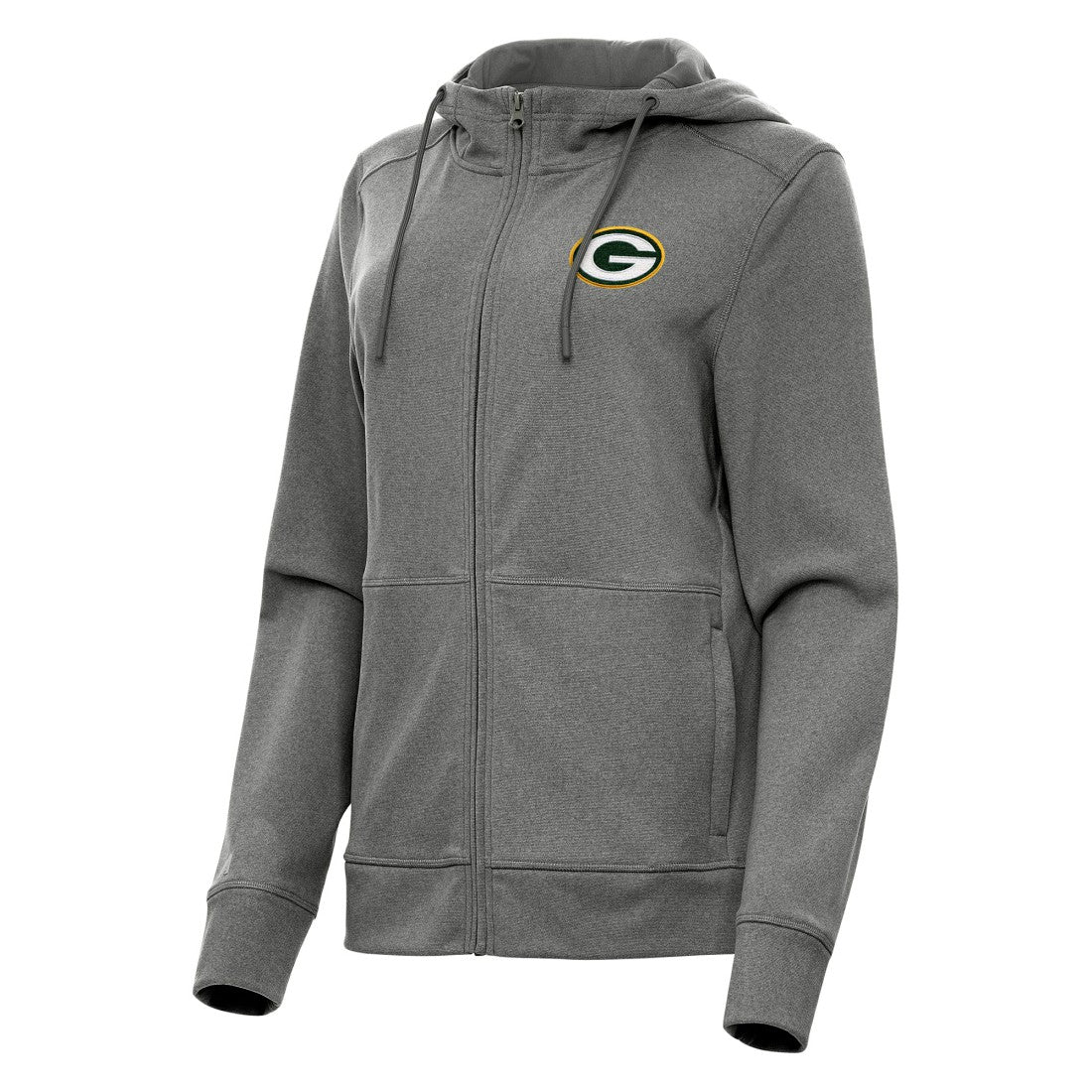 Green Bay Packers Antigua Women's Seeker Full-Zip Hoodie Jacket - Heather Charcoal for sale