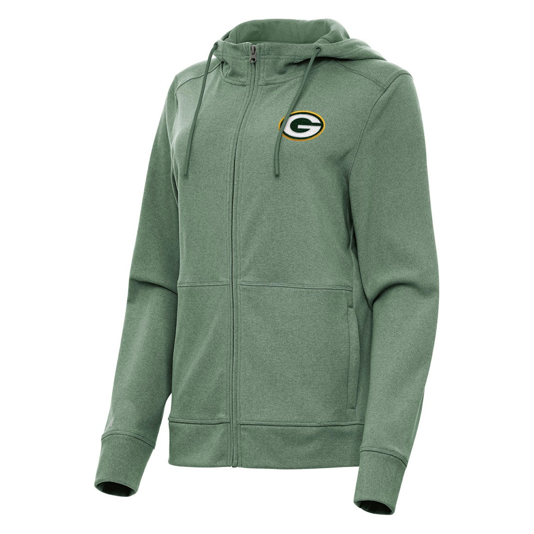 Green Bay Packers Antigua Women's Seeker Full-Zip Hoodie Jacket - Heather Green on sale