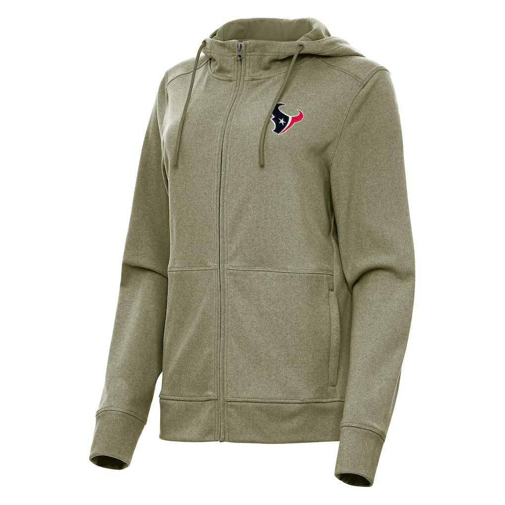 Houston Texans Antigua Women's Seeker Full-Zip Hoodie Jacket - Heather Olive cheap