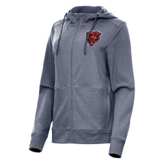 Chicago Bears Antigua Women's Seeker Full-Zip Hoodie Jacket - Heather Navy on sale