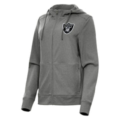 Las Vegas Raiders Antigua Women's Seeker Full-Zip Hoodie Jacket - Heather Charcoal for sale