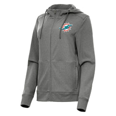 Miami Dolphins Antigua Women's Seeker Full-Zip Hoodie Jacket - Heather Charcoal outlet