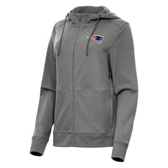 New England Patriots Antigua Women's Seeker Full-Zip Hoodie Jacket - Heather Charcoal sale