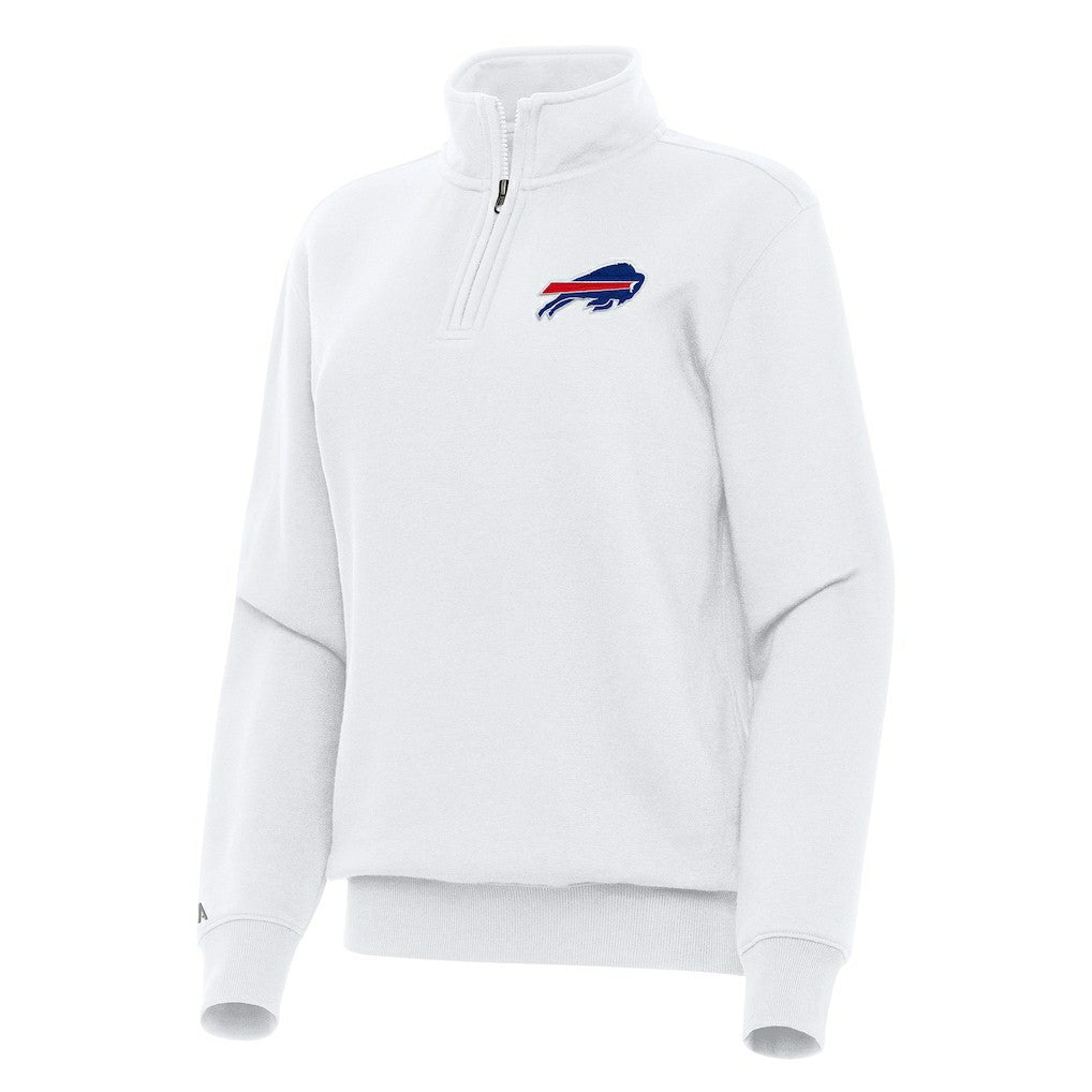 Buffalo Bills Antigua Women's Victory Quarter-Zip Top - White for sale