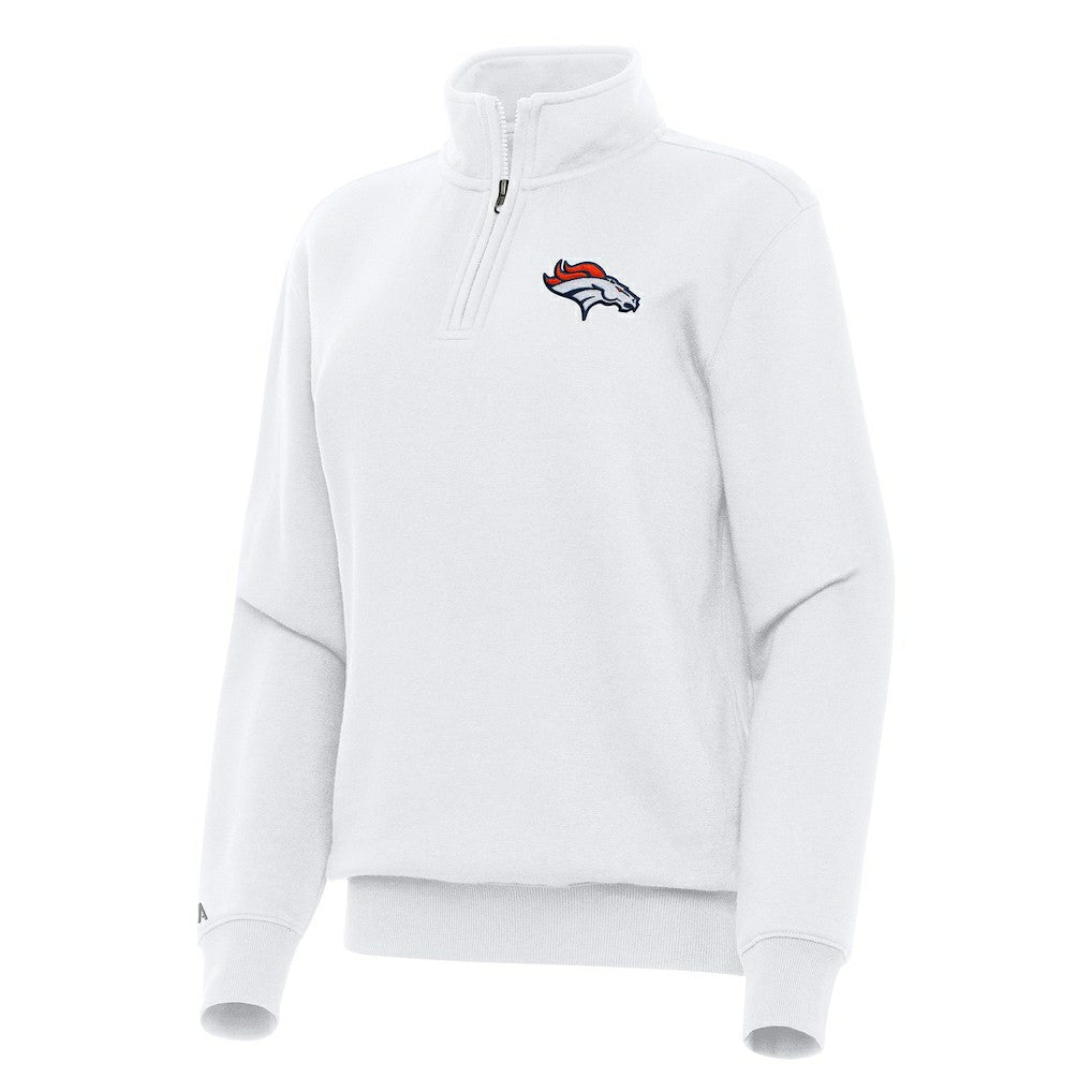 Denver Broncos Antigua Women's Victory Quarter-Zip Top - White sale