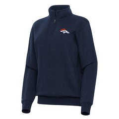 Denver Broncos Antigua Women's Victory Quarter-Zip Top - Navy cheap