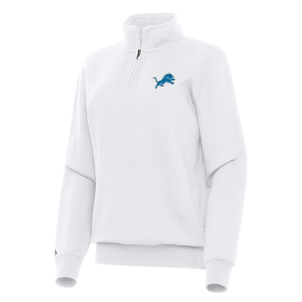 Detroit Lions Antigua Women's Victory Quarter-Zip Top - White sale
