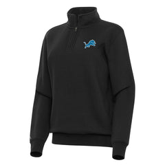 Detroit Lions Antigua Women's Victory Quarter-Zip Top - Black discount