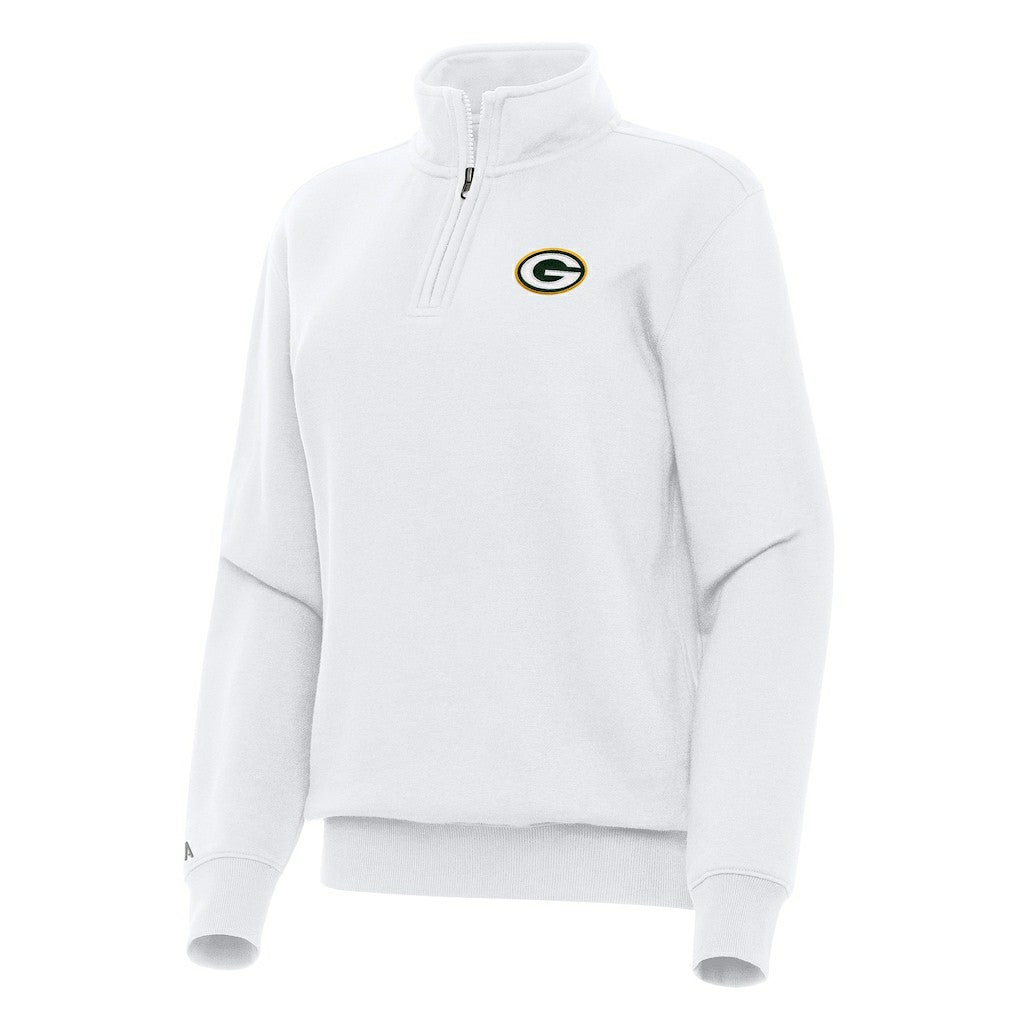 Green Bay Packers Antigua Women's Victory Quarter-Zip Top - White sale