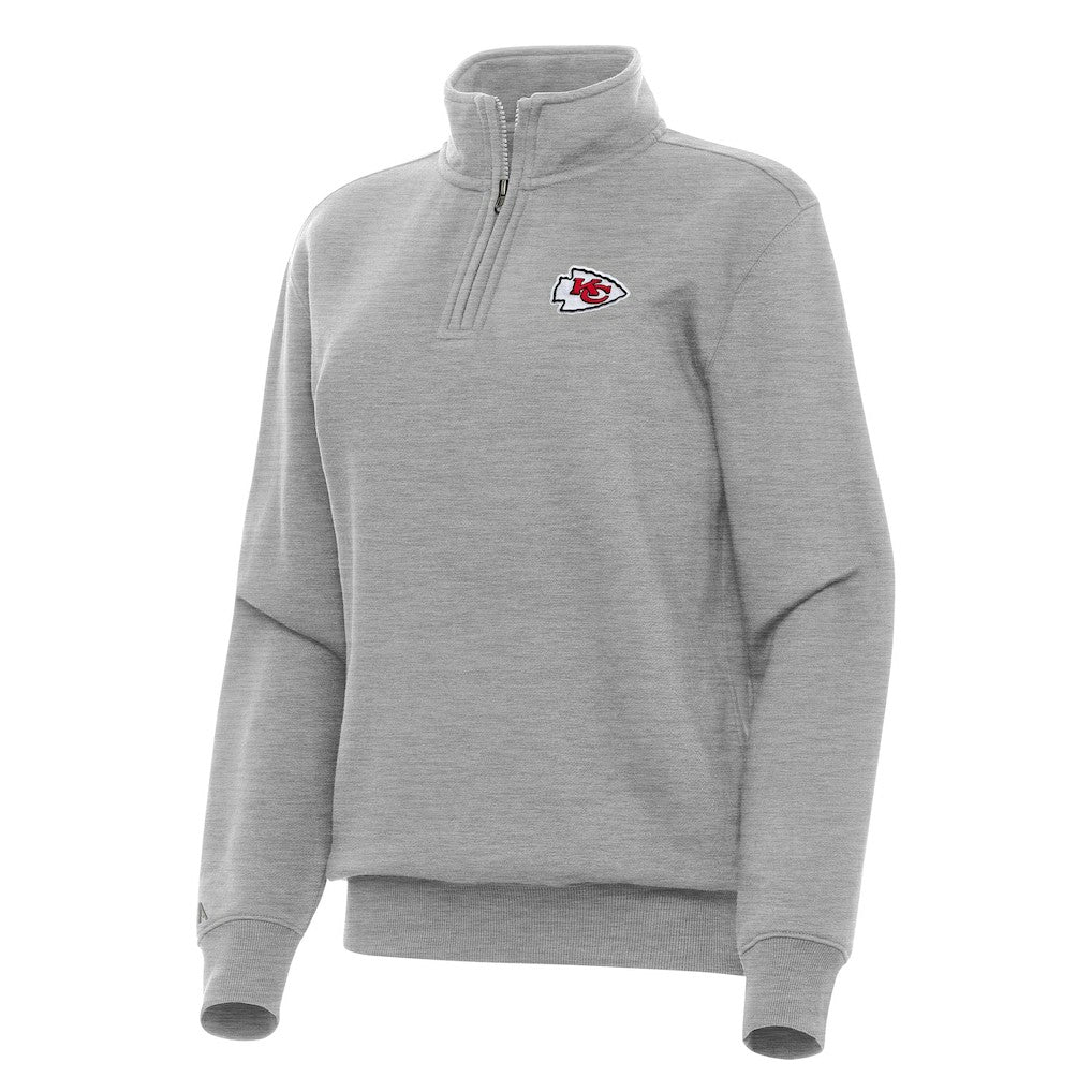 Kansas City Chiefs Antigua Women's Victory Quarter-Zip Top - Heather Gray online
