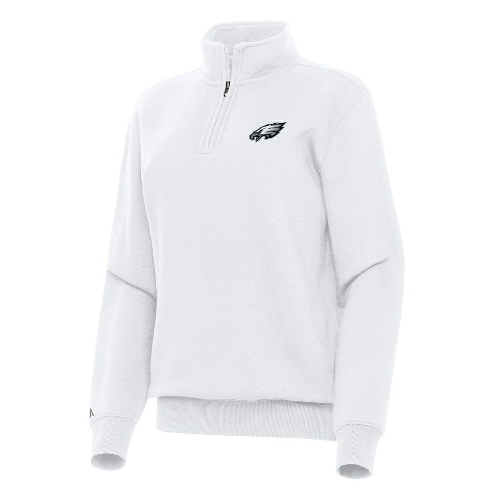 Philadelphia Eagles Antigua Women's Victory Quarter-Zip Top - White for sale