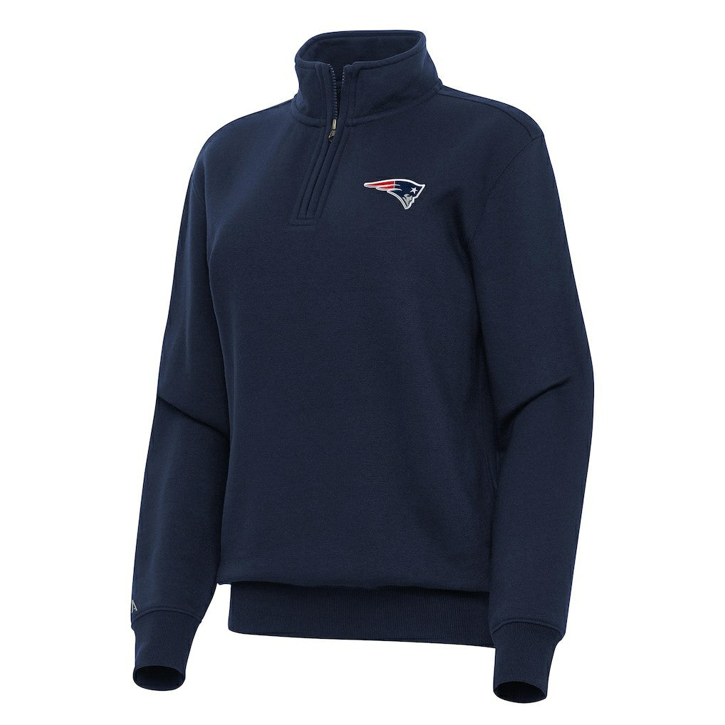 New England Patriots Antigua Women's Victory Quarter-Zip Top - Navy outlet