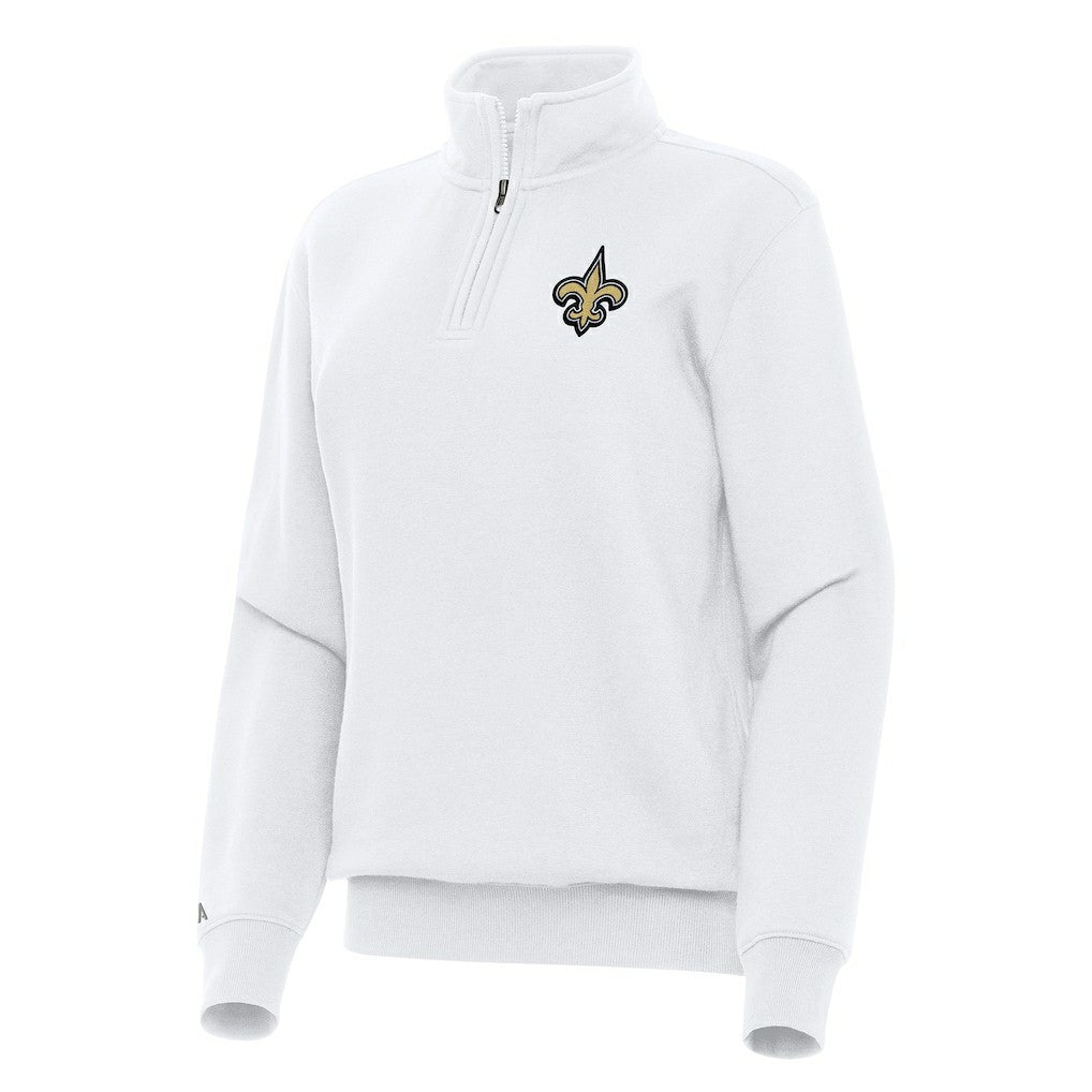 New Orleans Saints Antigua Women's Victory Quarter-Zip Top - White for sale