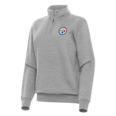 Pittsburgh Steelers Antigua Women's Victory Quarter-Zip Top - Heather Gray on sale