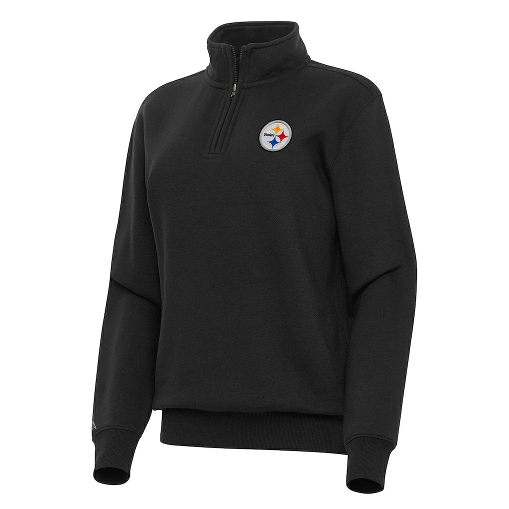 Pittsburgh Steelers Antigua Women's Victory Quarter-Zip Top - Black on sale