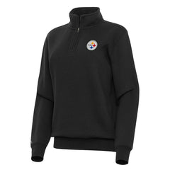 Pittsburgh Steelers Antigua Women's Victory Quarter-Zip Top - Black on sale
